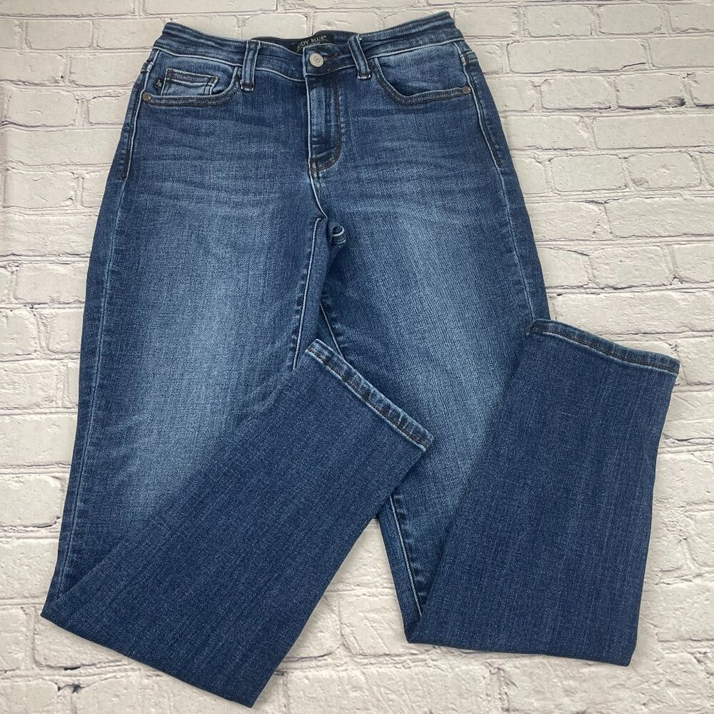Judy Blue Women's Mid-High Rise Slim Fit Jeans - Dark Wash - Stretch 3/26